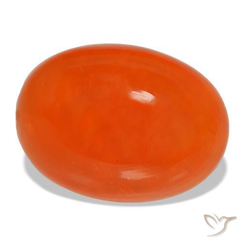 Cornalina naranja natural de 14,34 ct, corte óvalo, transparente
