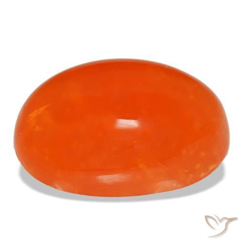 Cornalina naranja natural de 14,34 ct, corte óvalo, transparente
