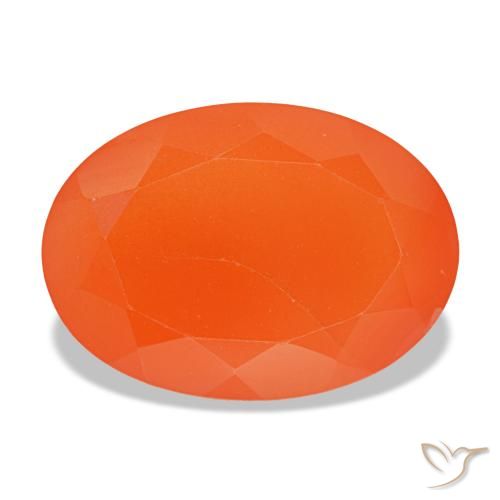 Cornalina naranja natural de 5,43 ct, corte óvalo, translúcido