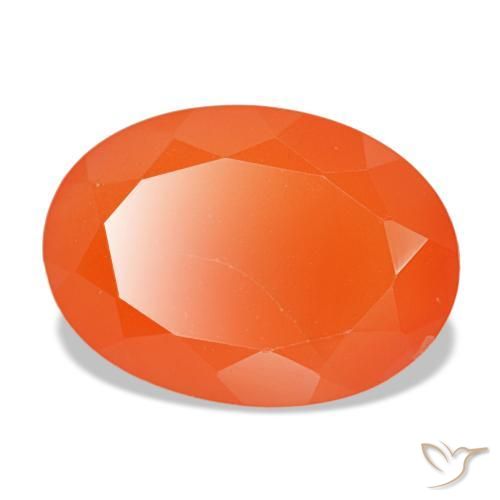 Cornalina naranja natural de 5,43 ct, corte óvalo, translúcido