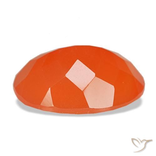 Cornalina naranja natural de 5,43 ct, corte óvalo, translúcido
