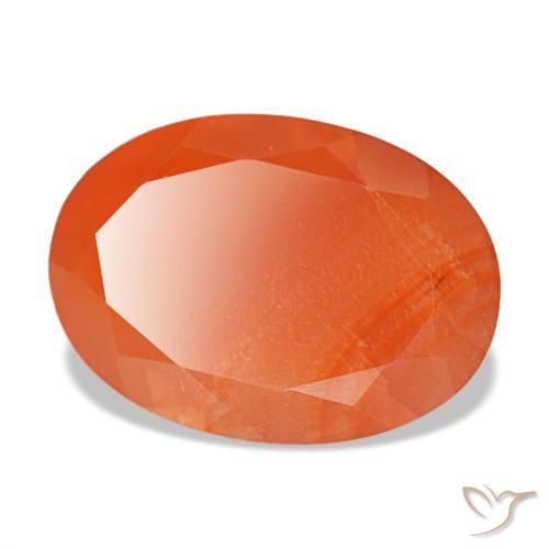 Cornalina naranja de 5,84 ct, ovalado, translúcido