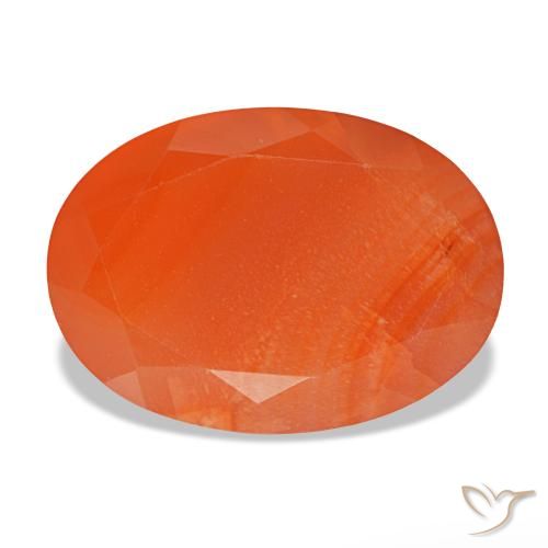 Cornalina naranja natural de 5,84 ct, corte óvalo, translúcido