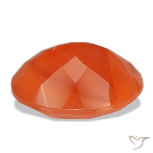 Cornalina naranja natural de 5,84 ct, corte óvalo, translúcido