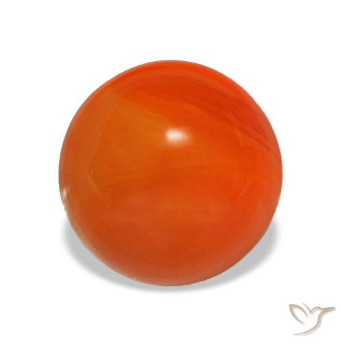 Cornalina naranja de 1,98 ct, redondo, transparente