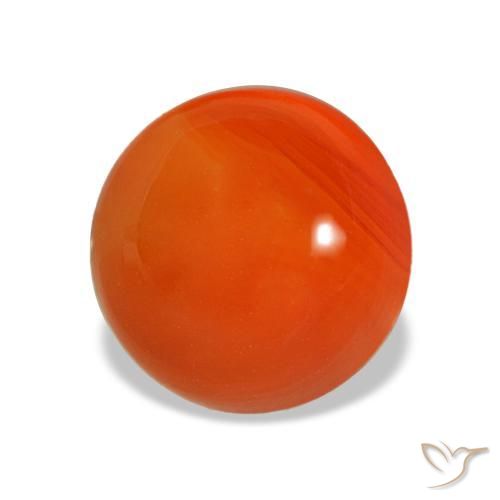 Cornalina naranja natural de 1,98 ct, corte redondo, transparente