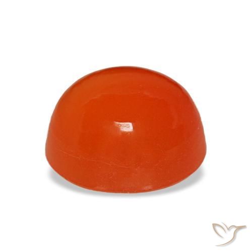 Cornalina naranja natural de 1,98 ct, corte redondo, transparente