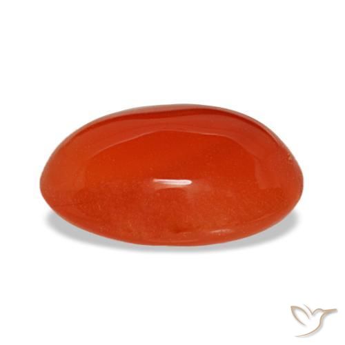 Cornalina naranja natural de 2,29 ct, corte óvalo, translúcido