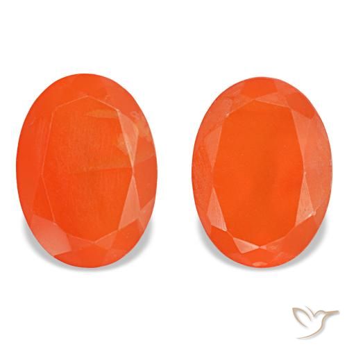 Cornalina naranja de 1,39 ct, ovalado, transparente