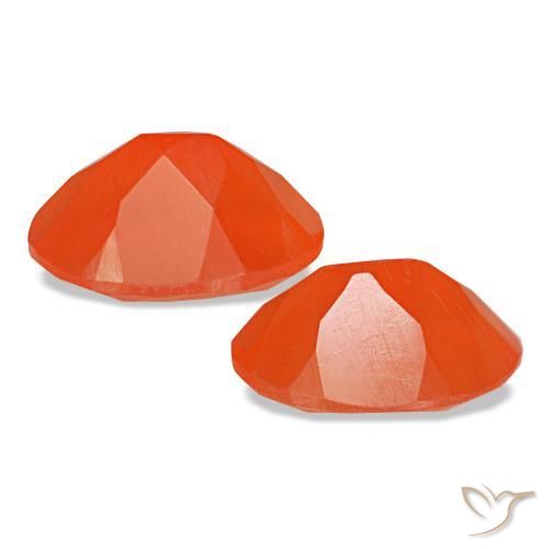 Gemas de cornalina naranja natural de 1,39 ct, corte óvalo, transparente