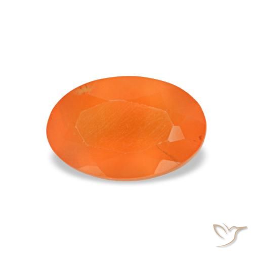 Cornalina naranja natural de 0,44 ct, corte óvalo, transparente