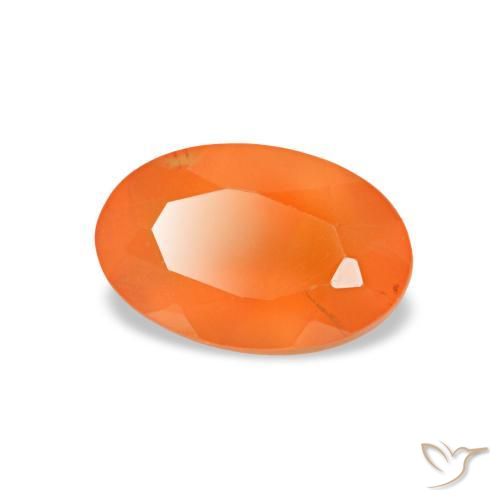 Cornalina naranja natural de 0,44 ct, corte óvalo, transparente