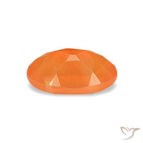 Cornalina naranja natural de 0,44 ct, corte óvalo, transparente