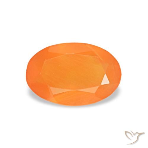 Cornalina naranja natural de 0,35 ct, corte óvalo, transparente