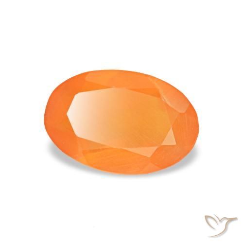 Cornalina naranja natural de 0,35 ct, corte óvalo, transparente