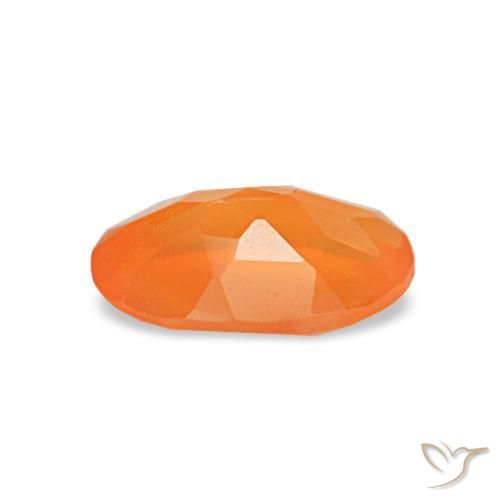 Cornalina naranja natural de 0,35 ct, corte óvalo, transparente