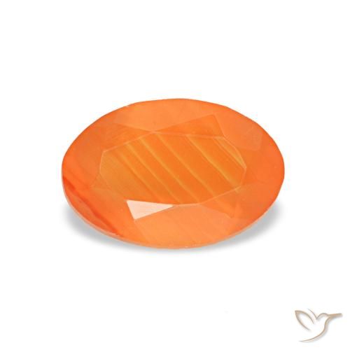 Cornalina naranja natural de 0,47 ct, corte óvalo, transparente