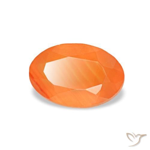 Cornalina naranja natural de 0,47 ct, corte óvalo, transparente