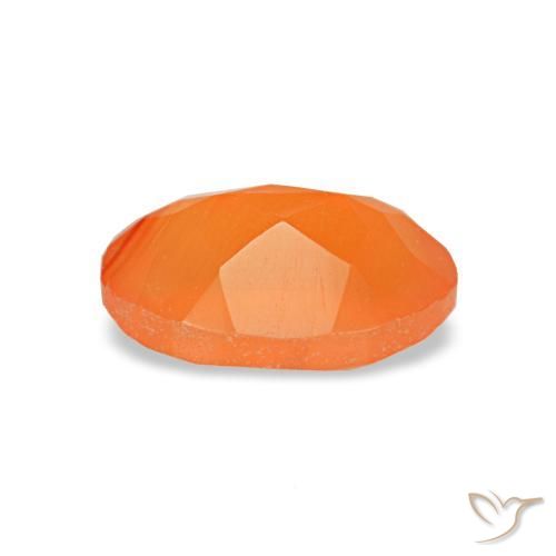 Cornalina naranja natural de 0,47 ct, corte óvalo, transparente