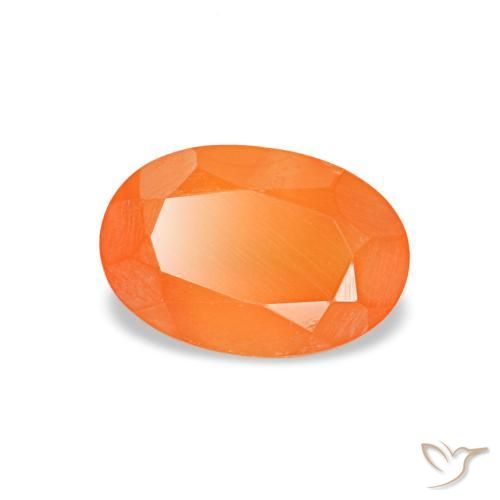 Cornalina naranja natural de 0,40 ct, corte óvalo, transparente