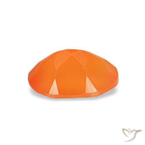 Cornalina naranja natural de 0,40 ct, corte óvalo, transparente