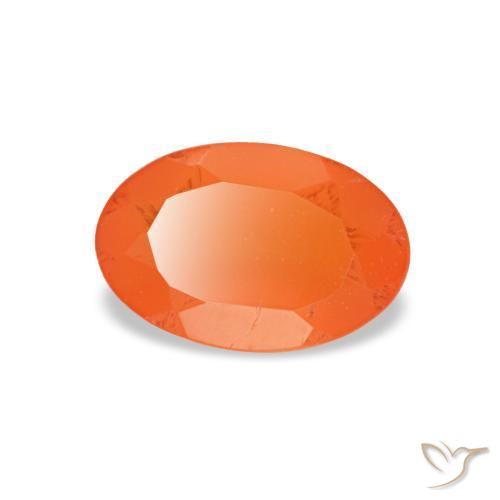 Cornalina naranja natural de 0,40 ct, corte óvalo, transparente