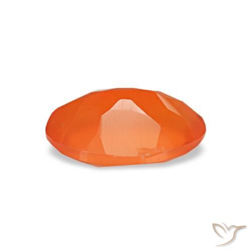 Cornalina naranja natural de 0,40 ct, corte óvalo, transparente