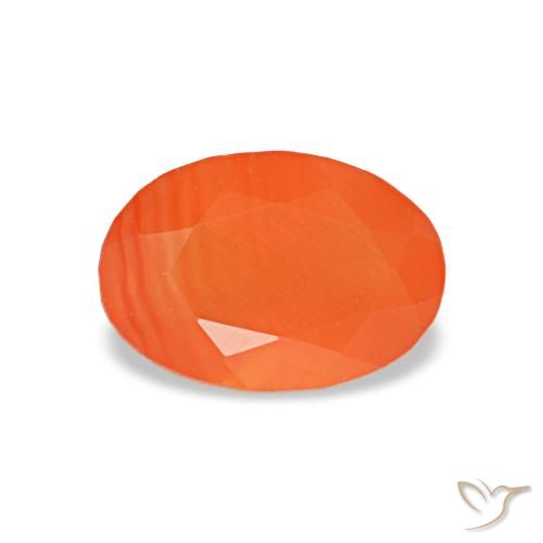 Cornalina naranja de 0,44 ct, ovalado, transparente