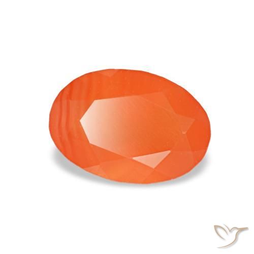 Cornalina naranja natural de 0,44 ct, corte óvalo, transparente