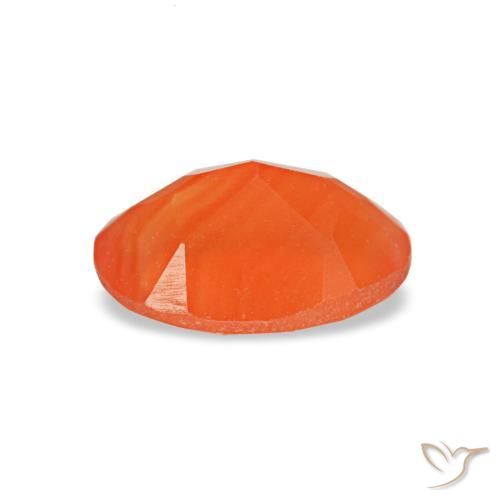 Cornalina naranja natural de 0,44 ct, corte óvalo, transparente