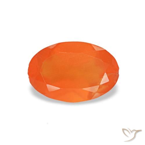 Cornalina naranja de 0,34 ct, ovalado, transparente