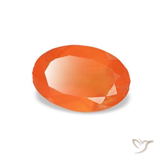 Cornalina naranja natural de 0,34 ct, corte óvalo, transparente