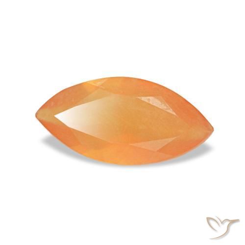 Cornalina naranja natural de 0,43 ct, marquesa, transparente