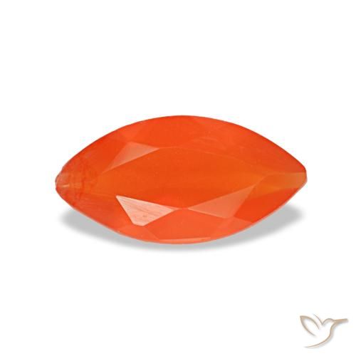 Cornalina naranja natural de 0,44 ct, marquesa, transparente