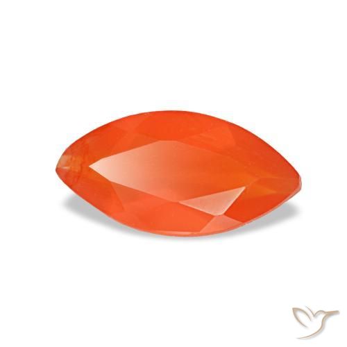 Cornalina naranja natural de 0,44 ct, marquesa, transparente