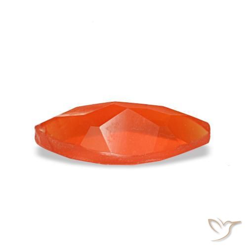Cornalina naranja natural de 0,44 ct, marquesa, transparente