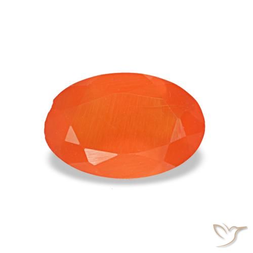 Cornalina naranja de 0,34 ct, ovalado, transparente