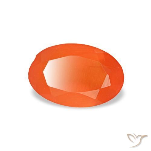 Cornalina naranja natural de 0,34 ct, corte óvalo, transparente