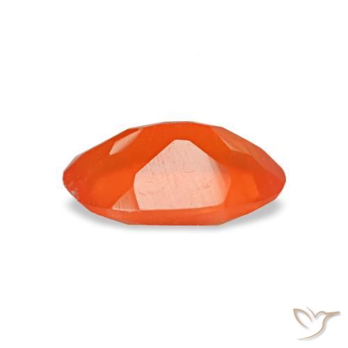 Cornalina naranja natural de 0,34 ct, corte óvalo, transparente