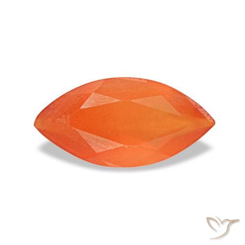 Cornalina naranja natural de 0,39 ct, marquesa, transparente
