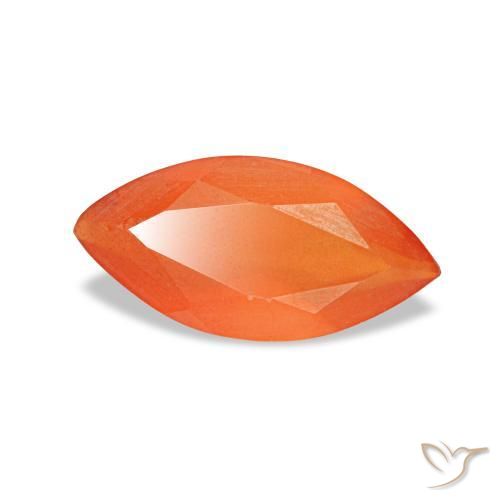 Cornalina naranja natural de 0,39 ct, marquesa, transparente