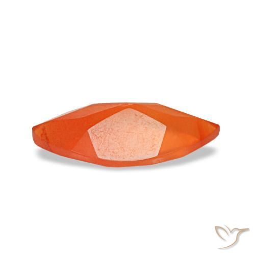 Cornalina naranja natural de 0,39 ct, marquesa, transparente