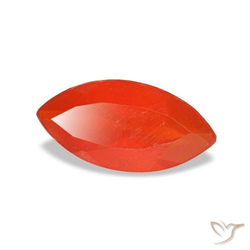 Cornalina naranja natural de 0,44 ct, marquesa, transparente