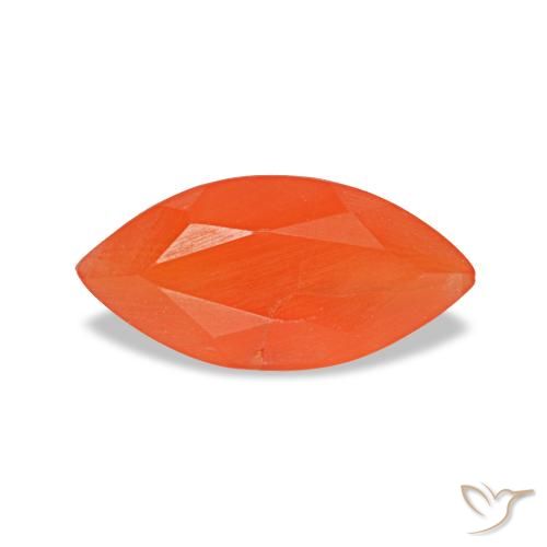 Cornalina naranja natural de 0,48 ct, marquesa, transparente