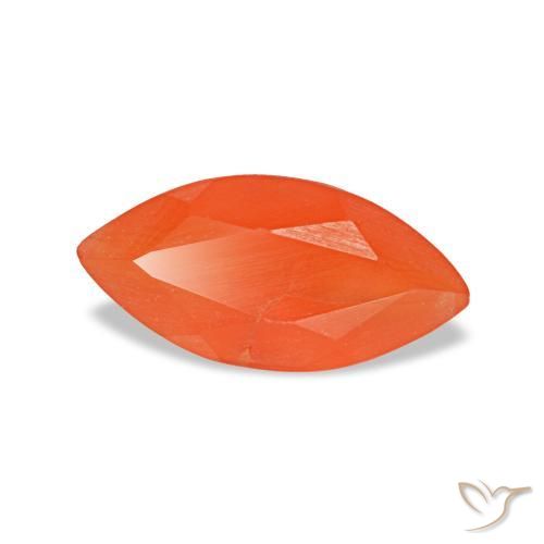 Cornalina naranja natural de 0,48 ct, marquesa, transparente