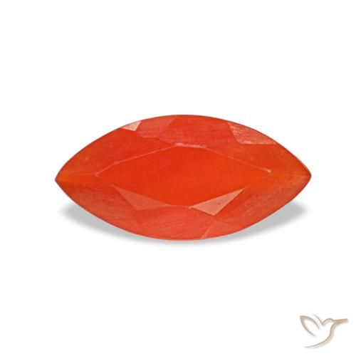 Cornalina naranja natural de 0,38 ct, marquesa, transparente