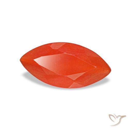 Cornalina naranja natural de 0,38 ct, marquesa, transparente