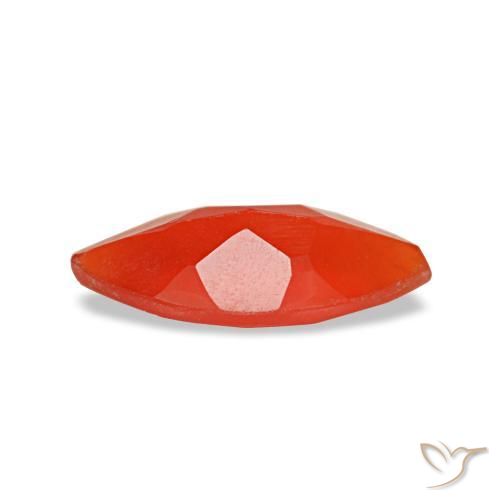 Cornalina naranja natural de 0,38 ct, marquesa, transparente