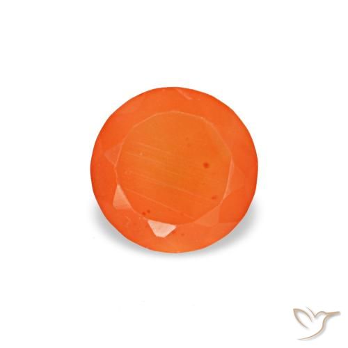 Cornalina naranja de 0,20 ct, redondo, transparente