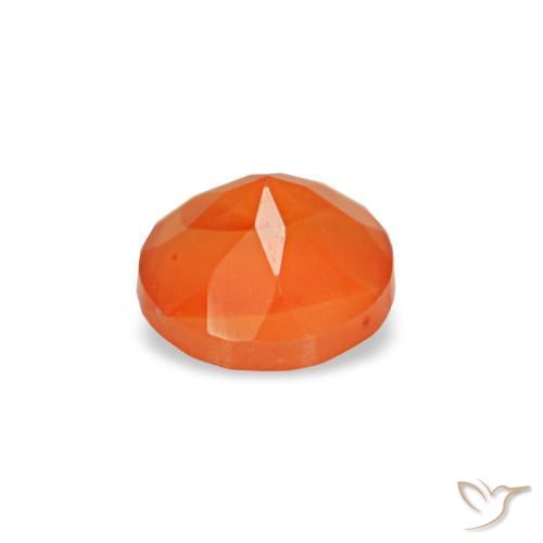 Cornalina naranja natural de 0,20 ct, corte redondo, transparente
